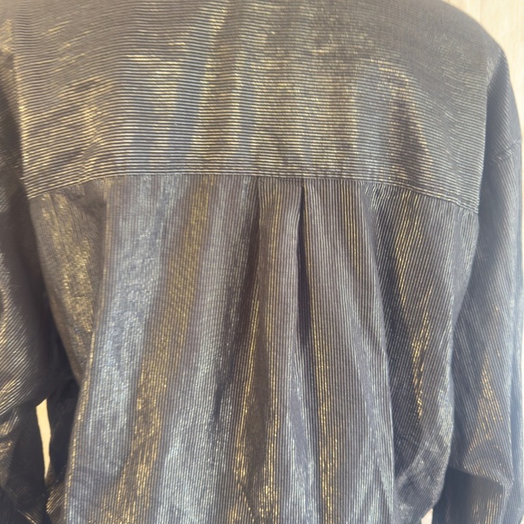 GAP - The Big Shirt- Oversized Tunic, Black & Silver Stripes- Women’s XL - Picture 6 of 10